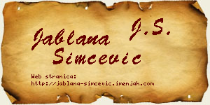 Jablana Simčević vizit kartica